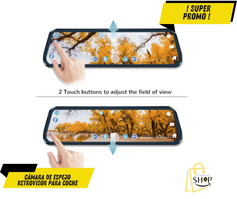 Cámara de espejo retrovisor para coche, grabadora de vídeo con pantalla táctil®