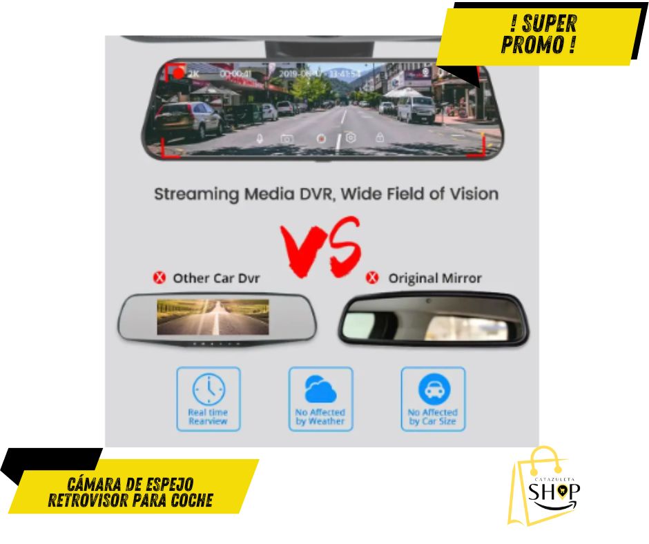 Cámara de espejo retrovisor para coche, grabadora de vídeo con pantalla táctil®