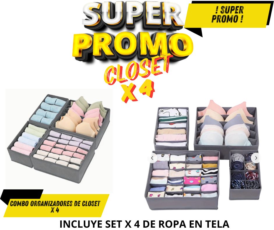 Combo Organizadores de Closet x 4 ®
