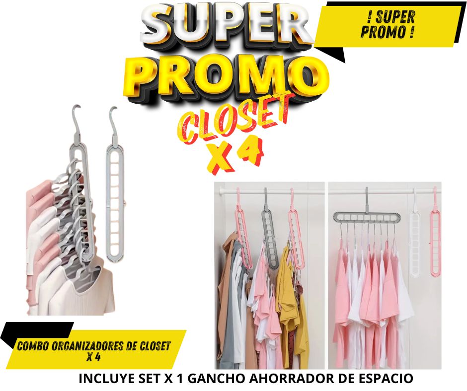Combo Organizadores de Closet x 4 ®