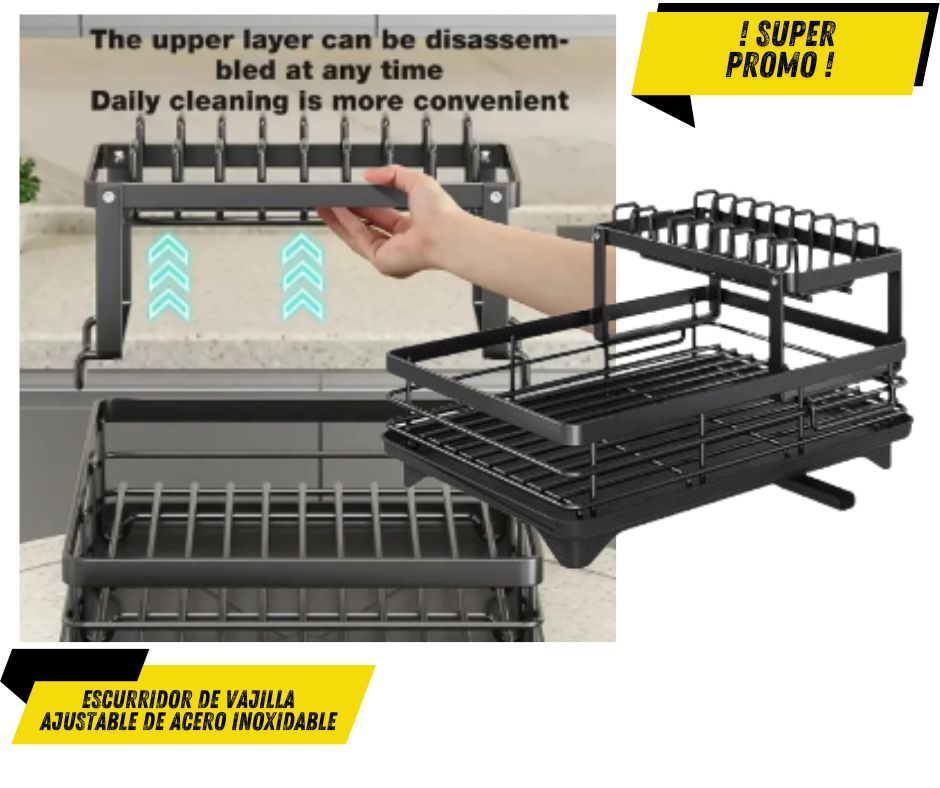 Escurridor de vajilla ajustable de acero inoxidable®