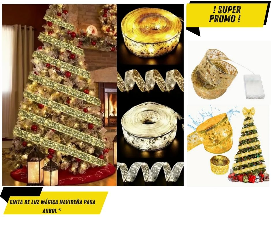 Cinta de Luz Mágica Navideña para arbol ® Incluye Baterias