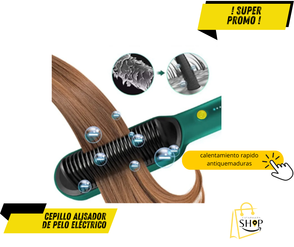 Cepillo Alisador de Pelo Electrico
