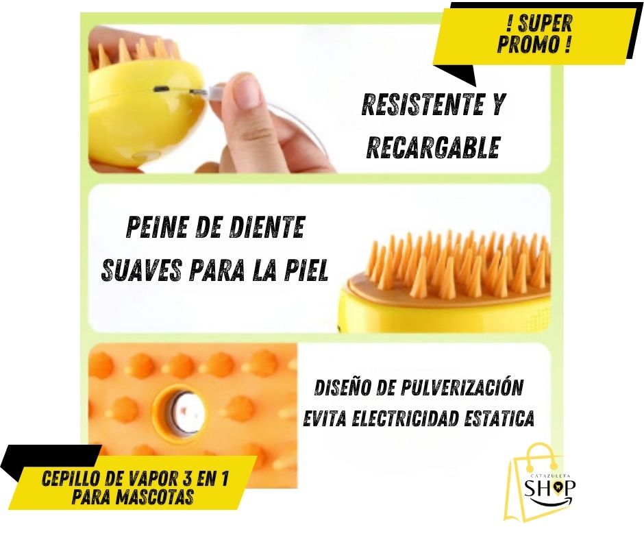 Cepillo de Vapor 3 en 1 para mascotas ®