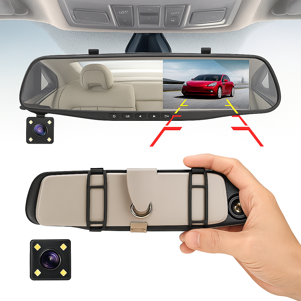 Espejo Retrovisor con Grabadora DVR: Seguridad y Confort Total