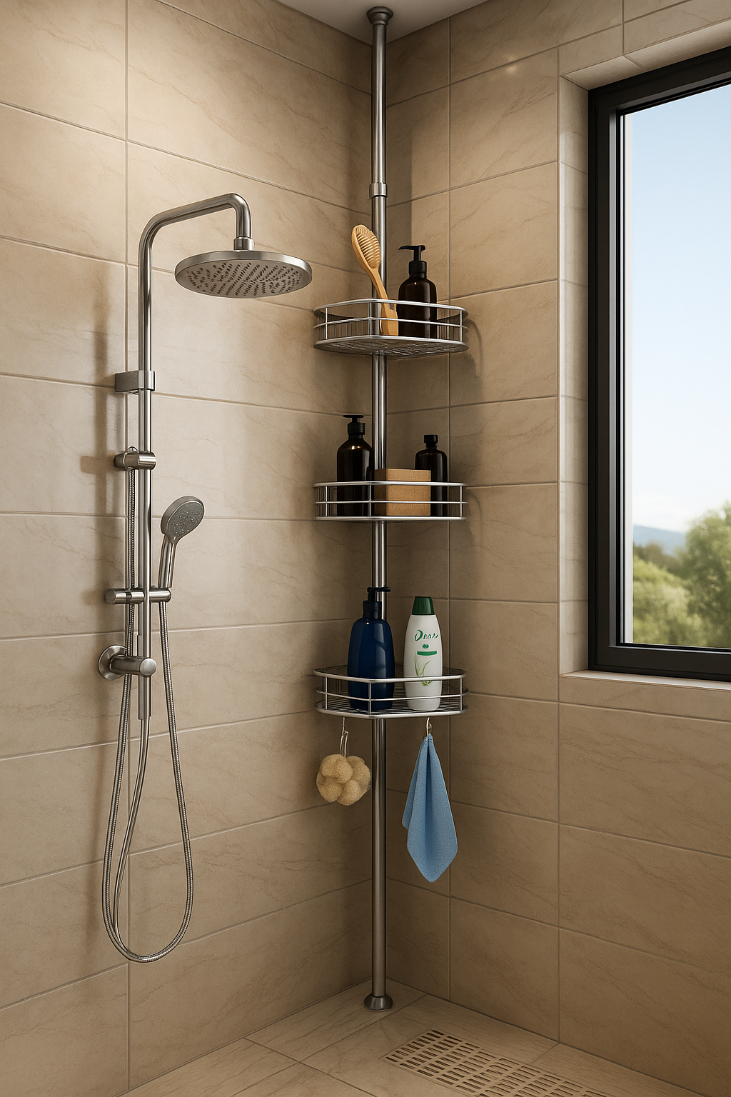 Organizador esquinero para bañera