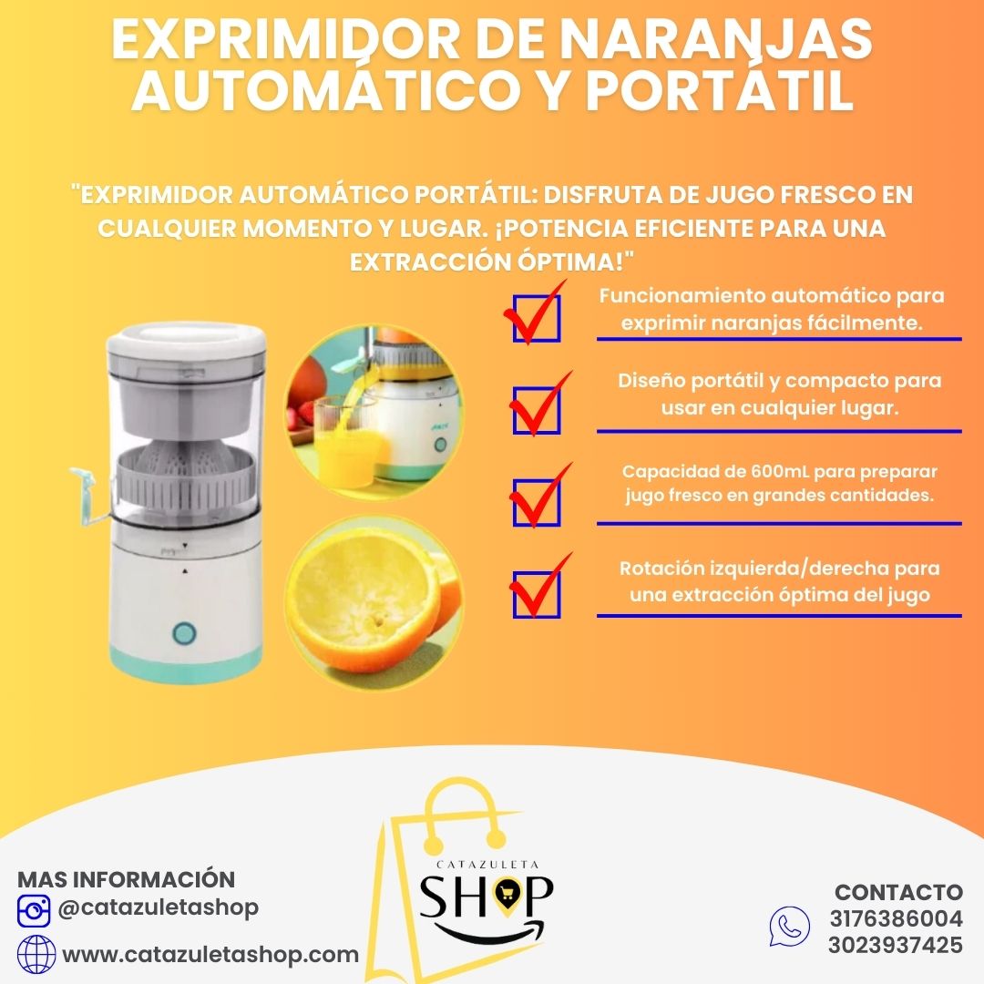 Exprimidor de Naranjas Automático y Portátil