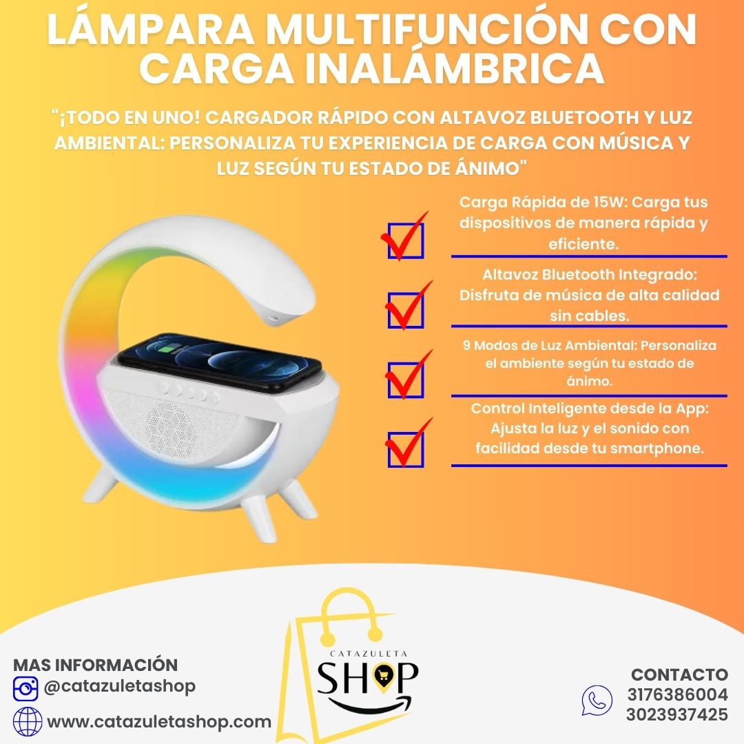 Lámpara Multifunción con Carga Inalámbrica