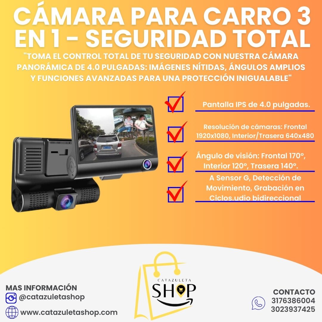 Cámara para Carro 3 en 1 - Seguridad Total