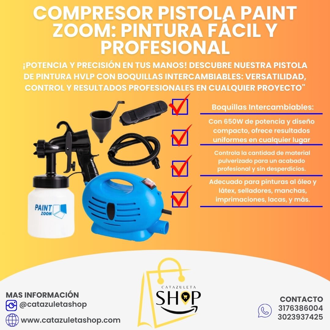 Compresor Pistola Paint Zoom: Pintura Fácil y Profesional