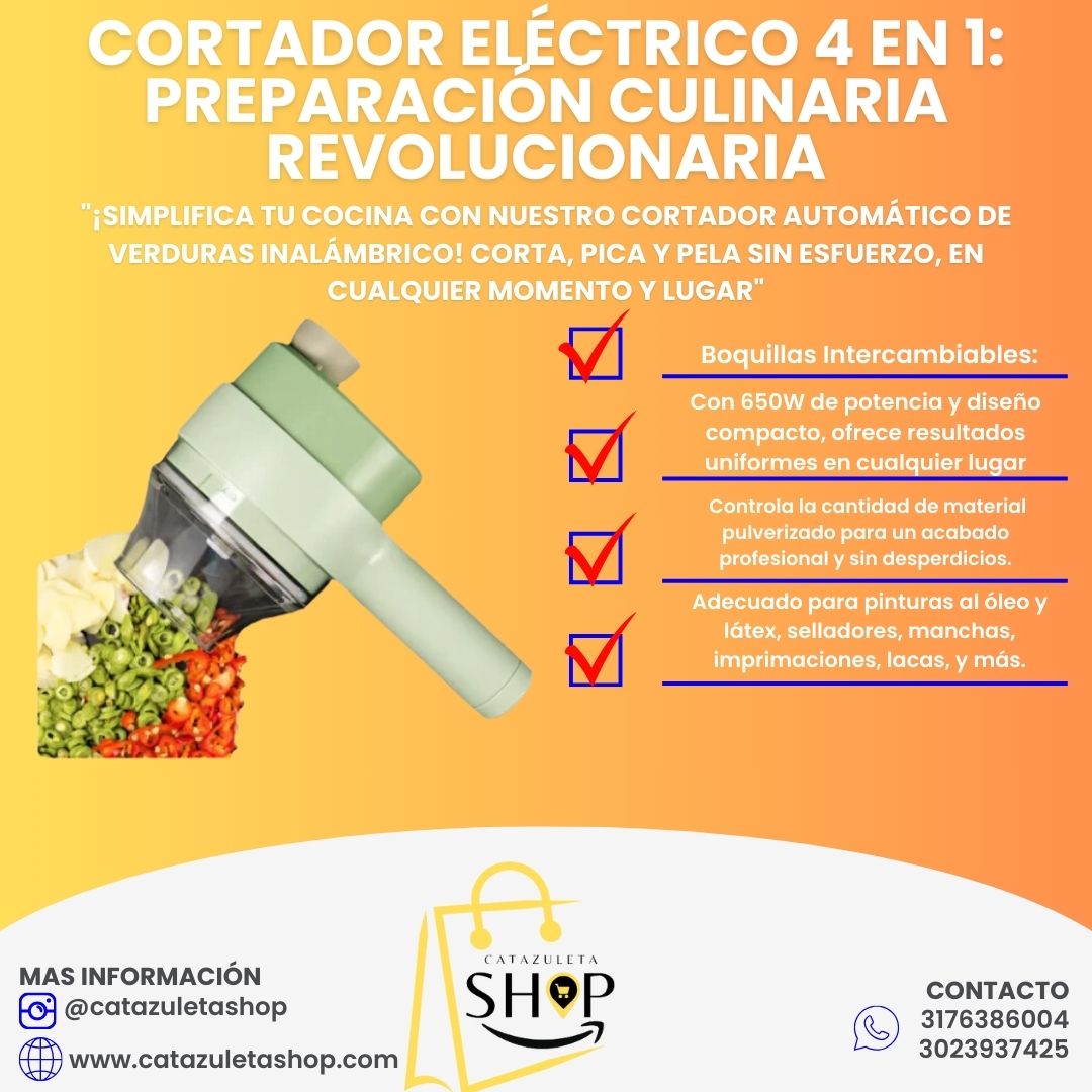 Cortador Eléctrico 4 en 1: Preparación Culinaria Revolucionaria