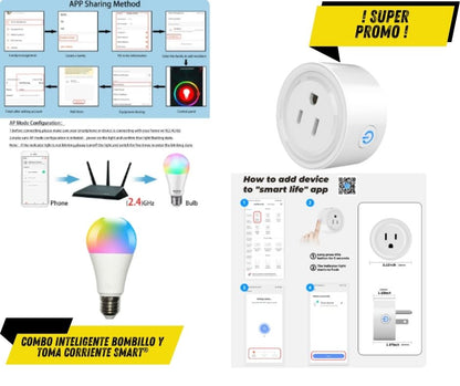 Combo Inteligente Bombillo y Toma Corriente Smart®