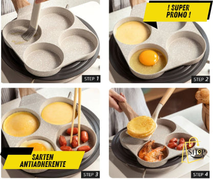 Sartén antiadherente para desayuno 4 en 1®