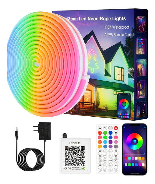 Manguera LED Neón 10 m Exterior – Multicolor, Impermeable y Rítmica®