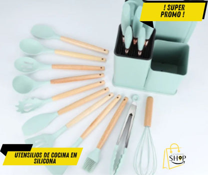 Juego de utensilios de silicona para el hogar, utensilios de cocina resistentes al calor ®