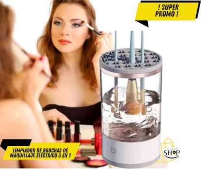 Limpiador de brochas de maquillaje eléctrico 3 en 1 ®