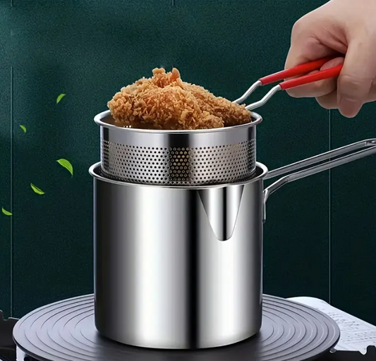 Mini Freidora de Acero Inoxidable con Canasta – Ideal para Porciones Pequeñas®