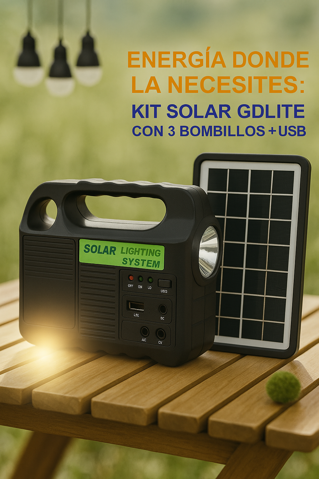 Kit Solar con 3 Bombillos + USB®