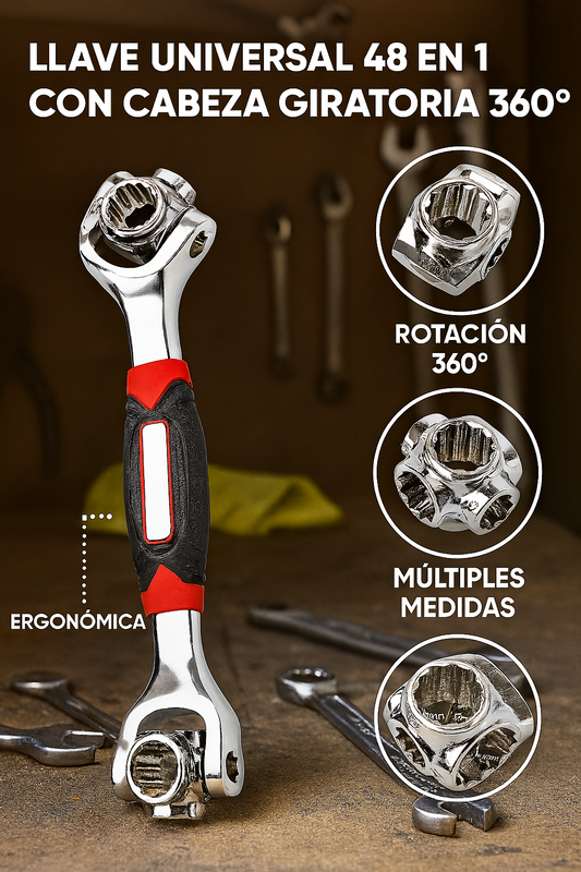 Llave Multifuncional 48 en 1 con Giro 360°®