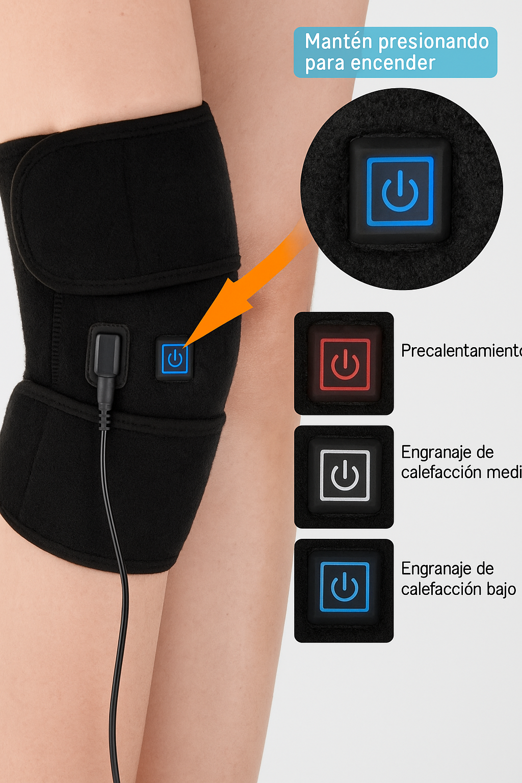 Rodillera Térmica Eléctrica Ajustable USB®