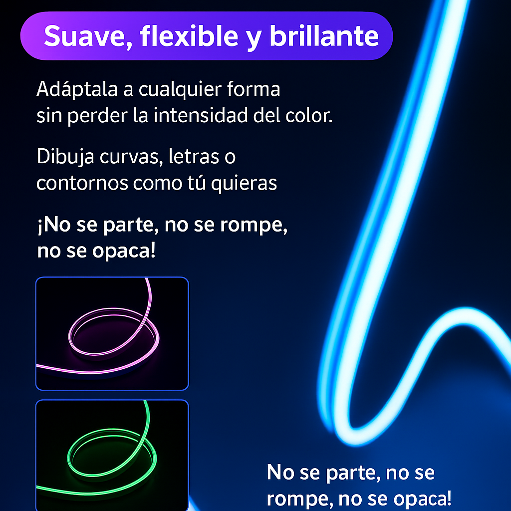 Manguera LED Neón 10 m Exterior – Multicolor, Impermeable y Rítmica®