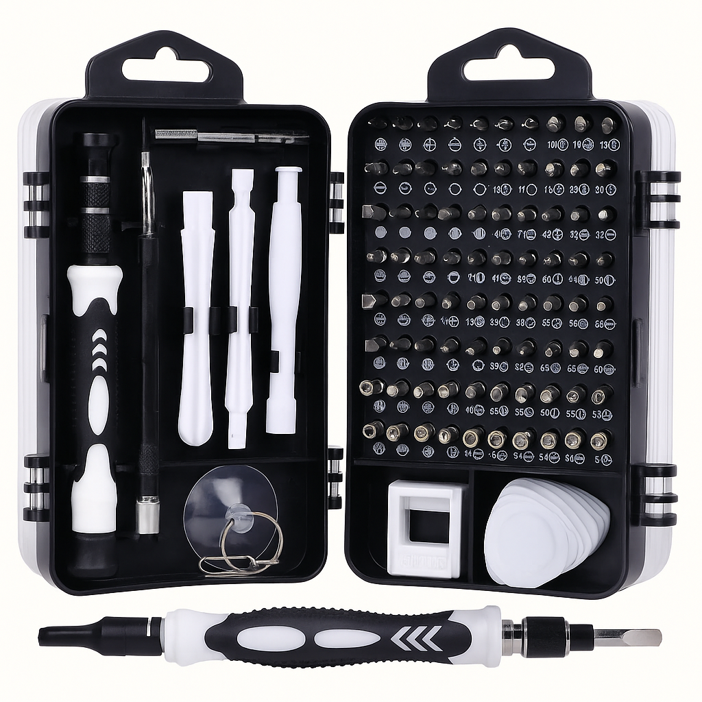 Kit de Destornilladores de Precisión 115 en 1 – Magnético y Multifuncional®