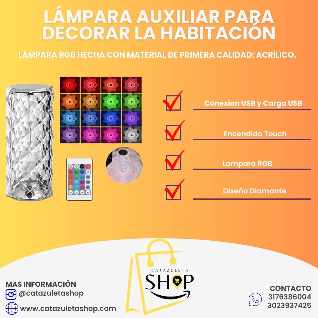 Lámpara de Mesa RGB Diamante